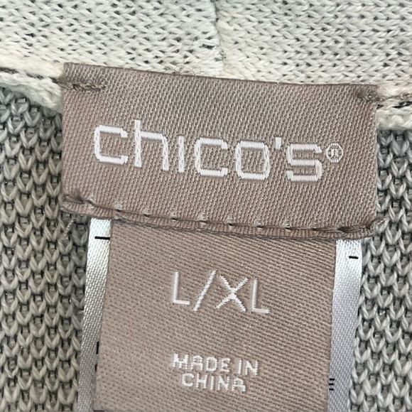 NWT Chicos Open Knit Eru Ruana Women's Cardigan Sweater Sz XL Shine Plaid - Picture 5 of 13